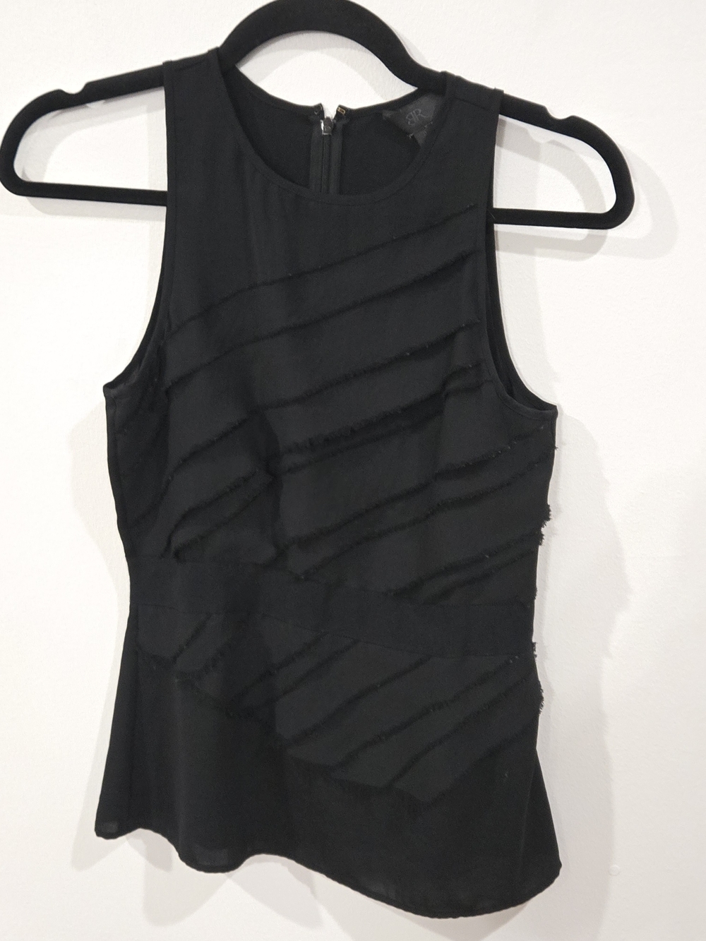 Banana Republic Sz 0 Black Textured Sleeveless Tank Top